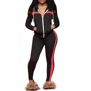 Black Zip Up 2-piece tracksuit set